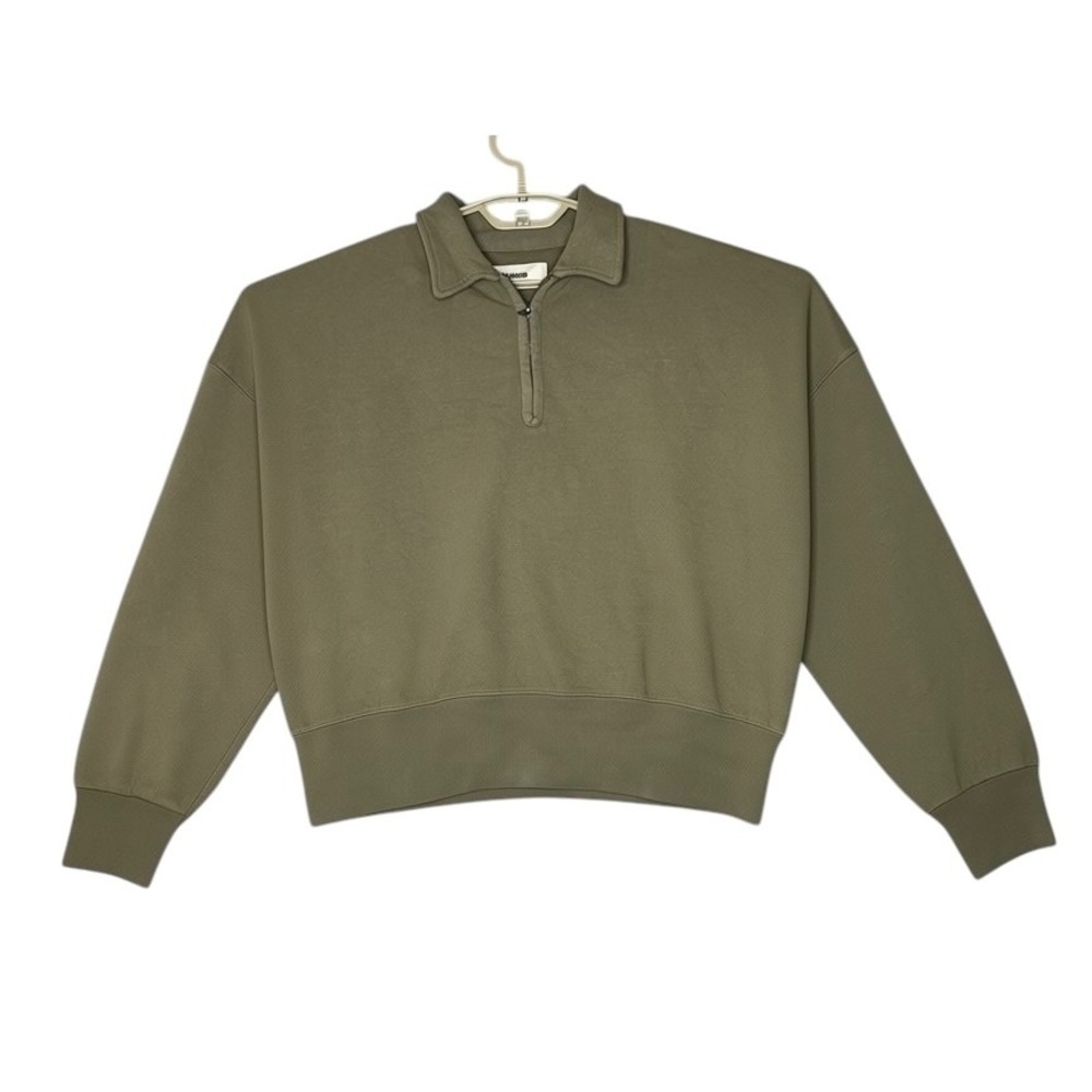 NWT Buck Mason Vintage Interloop Half Zip Sweatshirt XL Sustainable Olive‎ Green